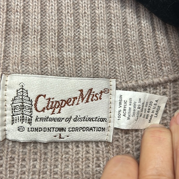 Vintage Clipper Mist Knit Sweater Men's Fair Isle Full Zip Grandpacore Winter L - Picture 3 of 11